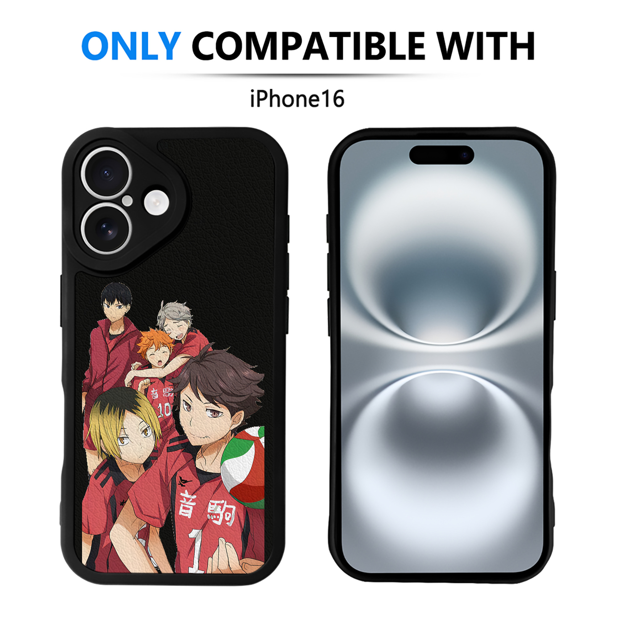 （画像用） ハイキュー!! Haikyu!! 【iPhone 16シリーズ対応】シリコンスマホケース（レザー調） 材質：シリコン
